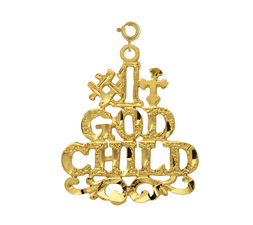 14k Yellow Gold #1 God Child Charm