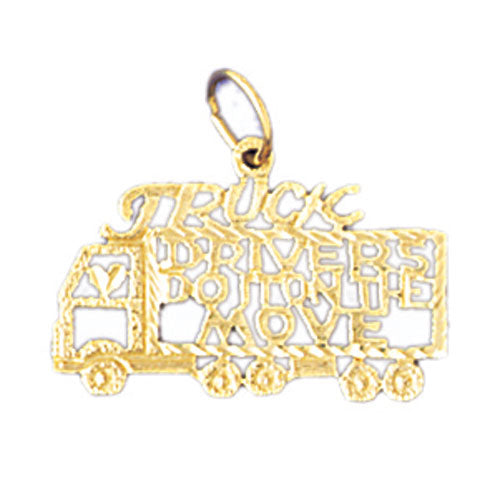 14k Yellow Gold Truck drivers do it on the move Charm