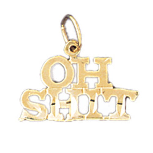 14k Yellow Gold Oh Shit Charm