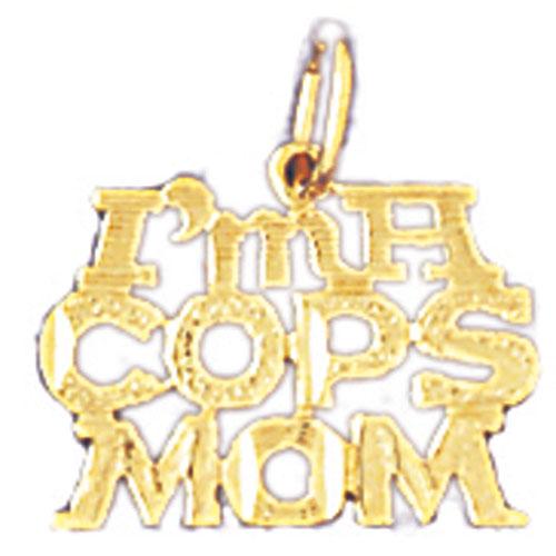 14k Yellow Gold I'm a cops Mom Charm
