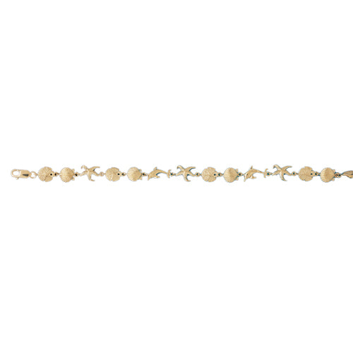 14k Yellow Gold Sea Life Bracelet