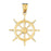 14k Yellow Gold Ships Wheel Charm