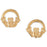 14k Yellow Gold Claddagh Stud Earrings