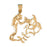 14k Yellow Gold Scuba Diver with Coral Charm