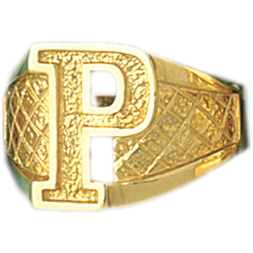14k Yellow Gold Initial P Ring