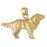 14k Yellow Gold Golden Retriever Dog Charm