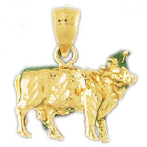 14k Yellow Gold 3-D Cow Charm