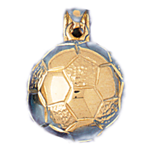 14k Yellow Gold 3-D Soccer Ball Charm