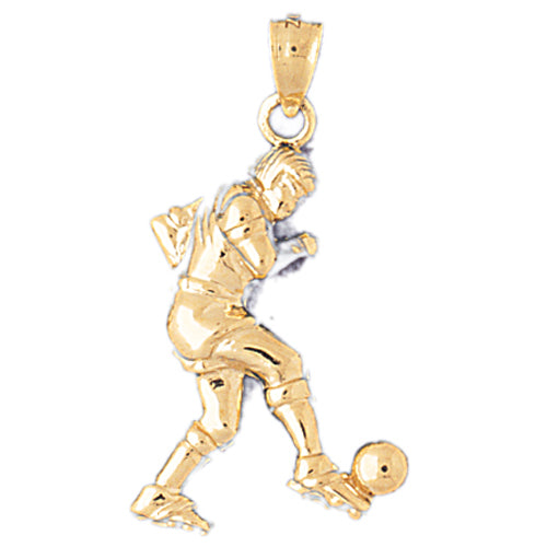 14k Yellow Gold Soccer Player Charm