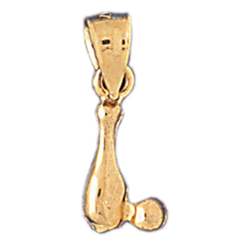14k Yellow Gold 3-D Bowling Pin and Ball Charm