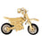 14k Yellow Gold 3-D Dirt Bike Charm