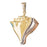 14k Gold Tricolor Shell Charm