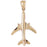 14k Yellow Gold 3-D Airplane Charm
