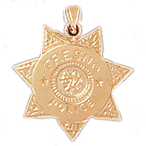 14k Yellow Gold Fresno Police Charm