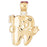 14k Yellow Gold Tooth with Toothbrush Charm