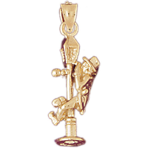14k Yellow Gold A guy on a pole Charm