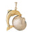 14k Gold Two Tone Shell with Dolphin Charm