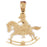 14k Yellow Gold Teddy of Rocking Horse Charm