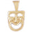 14k Yellow Gold Drama Mask, Laugh Now Charm
