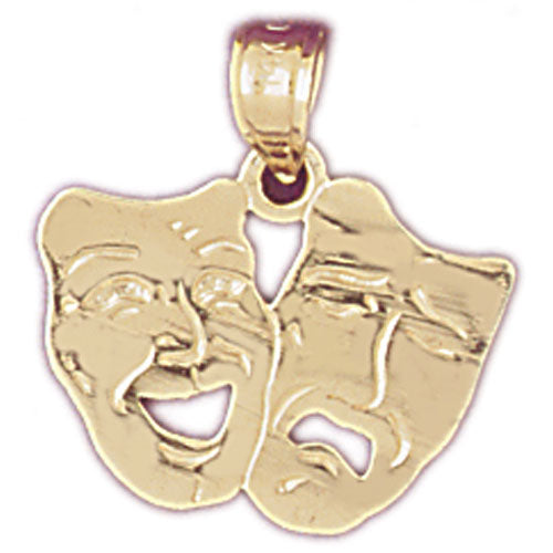14k Yellow Gold Drama Mask, Laugh Now, Cry Later Charm