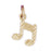 14k Yellow Gold Eighth Note Charm