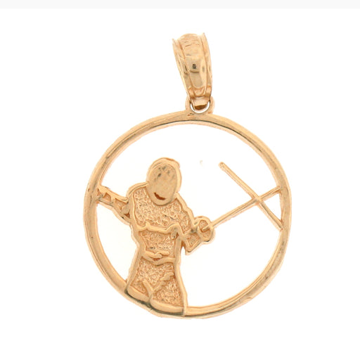 14k Yellow Gold Fencing Charm