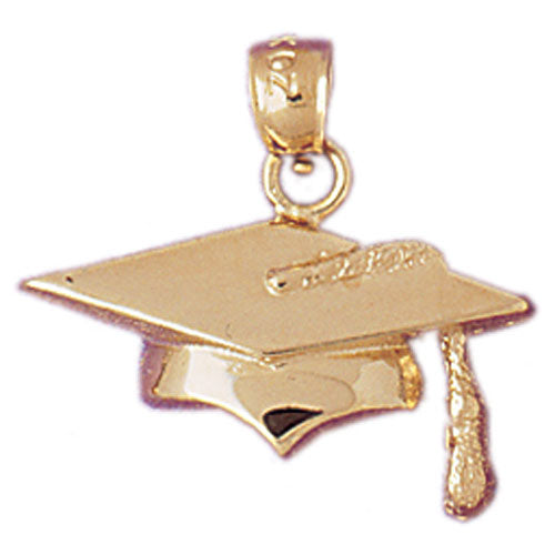 14k Yellow Gold Granduation Cap, Hat Charm