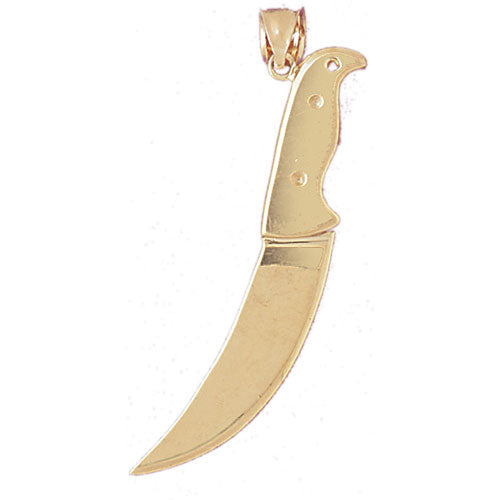 14k Yellow Gold 3-D Knife Charm