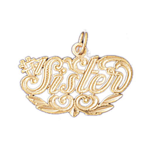 14k Yellow Gold Sister of Twins Charm