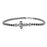 Sterling Silver Rhodium Plated and Small CZ Cross Stretchy Bracelet