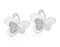 Sterling Silver Rhodium Plated and CZ Butterfly Earrings