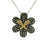 Sterling Silver Black Rhodium Flower with Gold Plated Butterfly Necklace