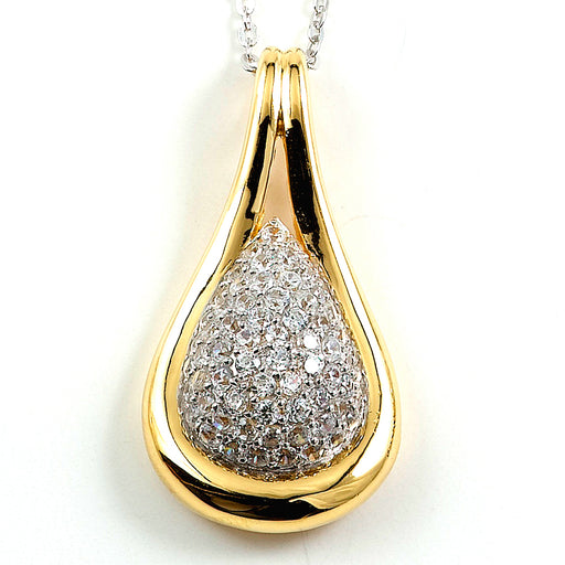 Two-Tone Sterling Silver and CZ Necklace