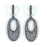 Sterling Silver Rhodium Plated and micro-pave CZ Oval Earrings