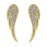 Sterling Silver Rhodium Plating and CZ Wings Stud Earrings