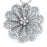 Sterling Silver Rhodium Plated and micro-pave CZ Flower Pendant