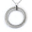 Sterling Silver Rhodium Plated and CZ Circular Rope Pendant
