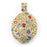 Sterling Silver Rhodium Plated and multi-color CZ Pendant