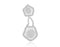 Sterling Silver Rhodium Plated and Double Dangle Flower CZ Pendant