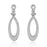 Sterling Silver Rhodium Plated and CZ Teardrop Earrings
