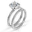 Sterling Silver Rhodium Plated and round CZ Wedding Set