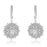 Sterling Silver Rhodium Plated and CZ Micro-pave Bursting Sun Dangle Earrings