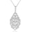 Sterling Silver Rhodium Plated with CZ Ornate Necklace