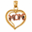 14k Gold Tri Color Heart with Mom Charm