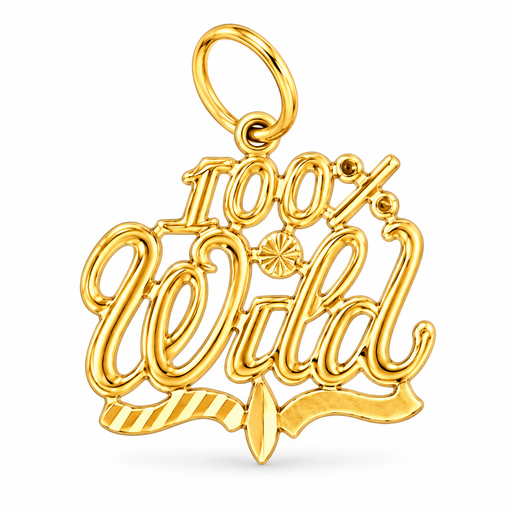 14k Yellow Gold 100% Wild Charm