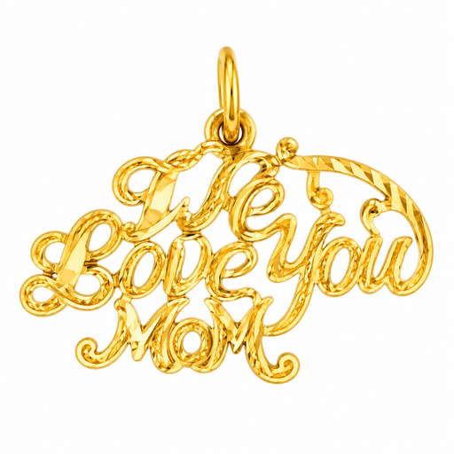 14k Yellow Gold We Love You Mom Charm