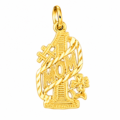14k Yellow Gold #1 Mom Charm