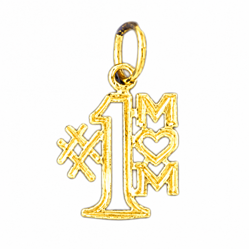 14k Yellow Gold #1 Mom Charm