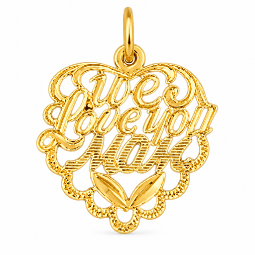 14k Yellow Gold We Love You Mom Charm