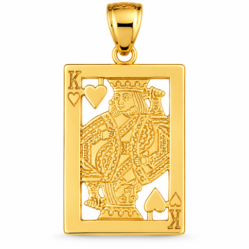 14k Yellow Gold Playing Cards, King of Hearts Charm
